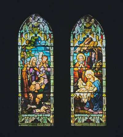 Christmas stained glass window Christmas stained glass window